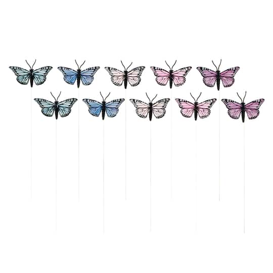 Purple & Blue Feather Butterflies